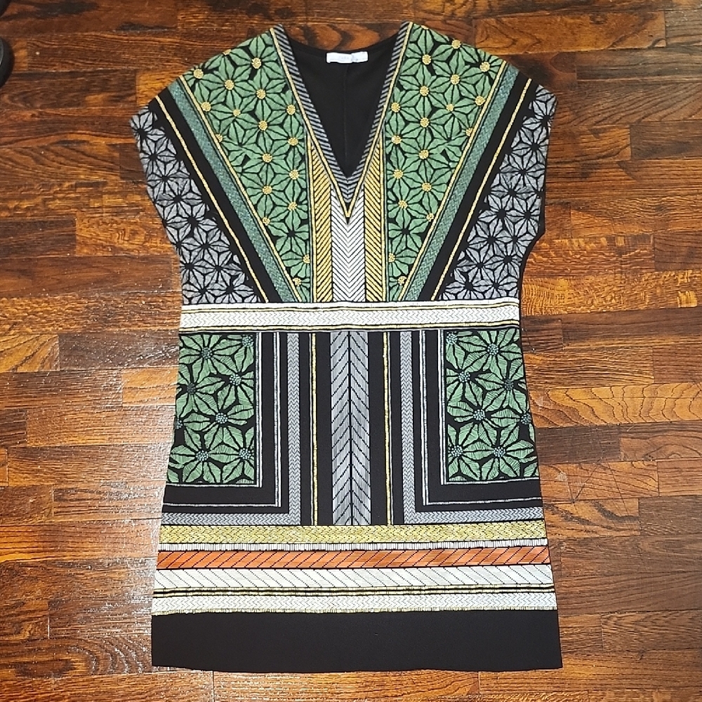Zara Tribal Print Tunic Dress With Sparkle Accents